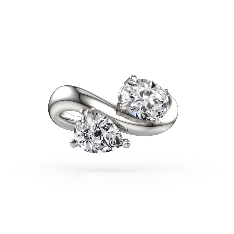 Image de Bague de fiançailles Chloe OVL-PER 950 platine Diamant synthétique 2.10 crt
