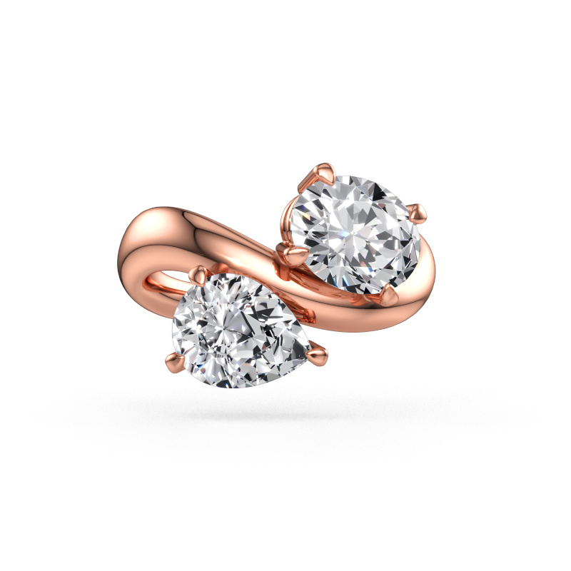 Bild av Förlovningsring Chloe OVL-PER 585 roséguld Diamant 3.30 crt
