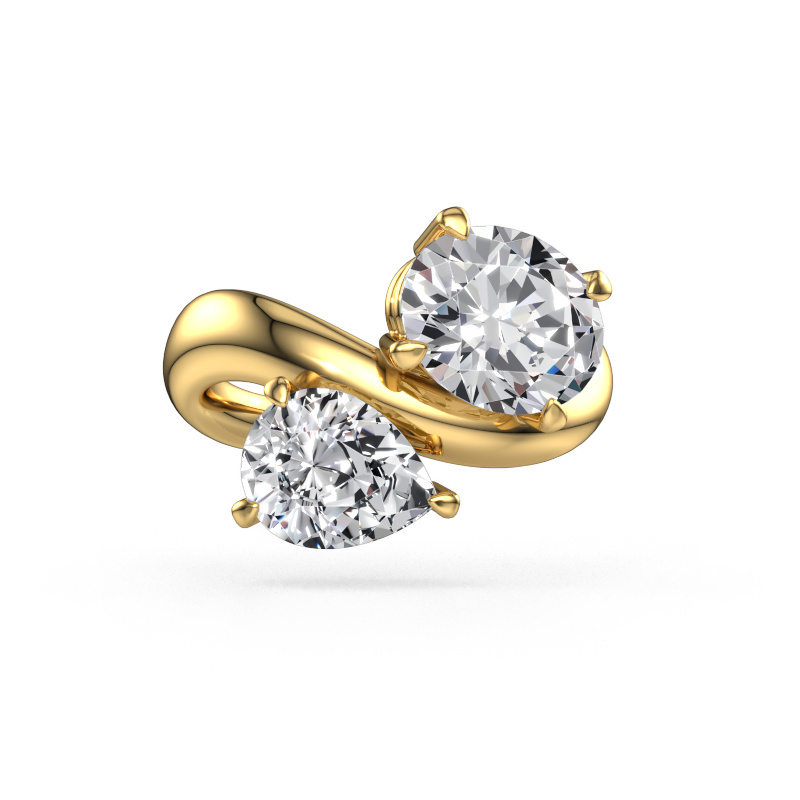 Image of Engagement ring Chloe OVL-PER 585 gold Lab grown diamond 4.20 crt