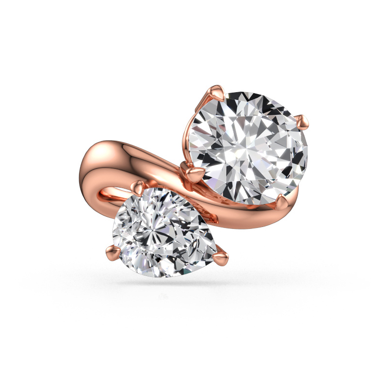 Immagine di Anello di fidanzamento Chloe OVL-PER 585 oro rosa Diamante lab grown 7.15 crt