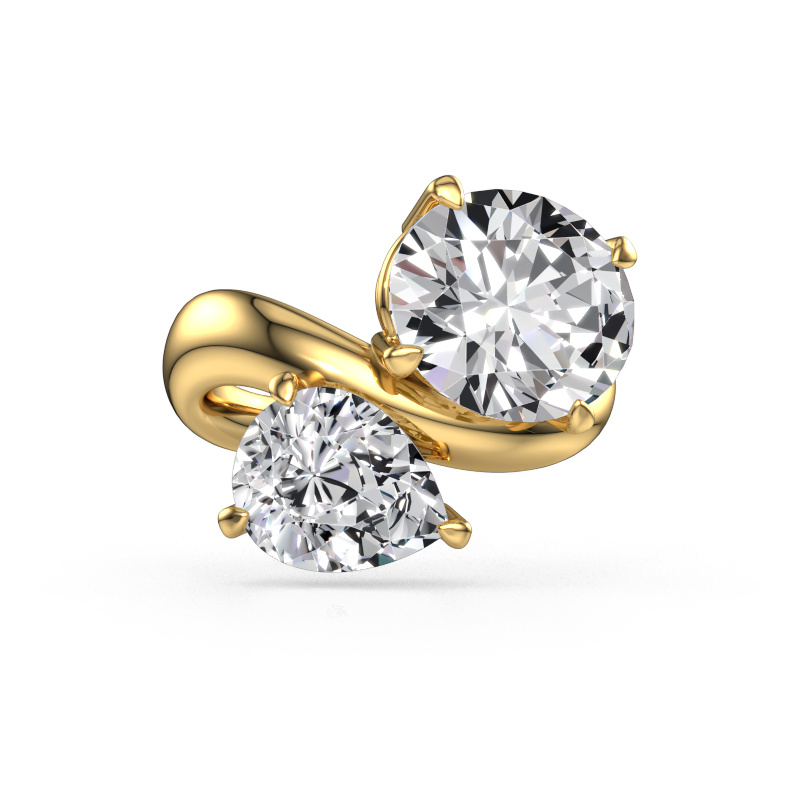 Image of Engagement ring Chloe OVL-PER 585 gold Lab grown diamond 7.15 crt