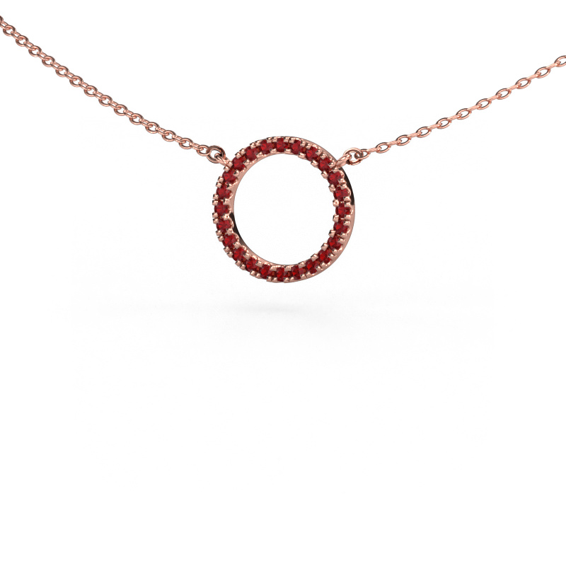 Image of Pendant Circle 585 rose gold Ruby 1.2 mm