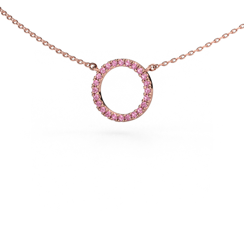 Bild von Anhänger Circle 585 Roségold Pink Saphir 1.2 mm