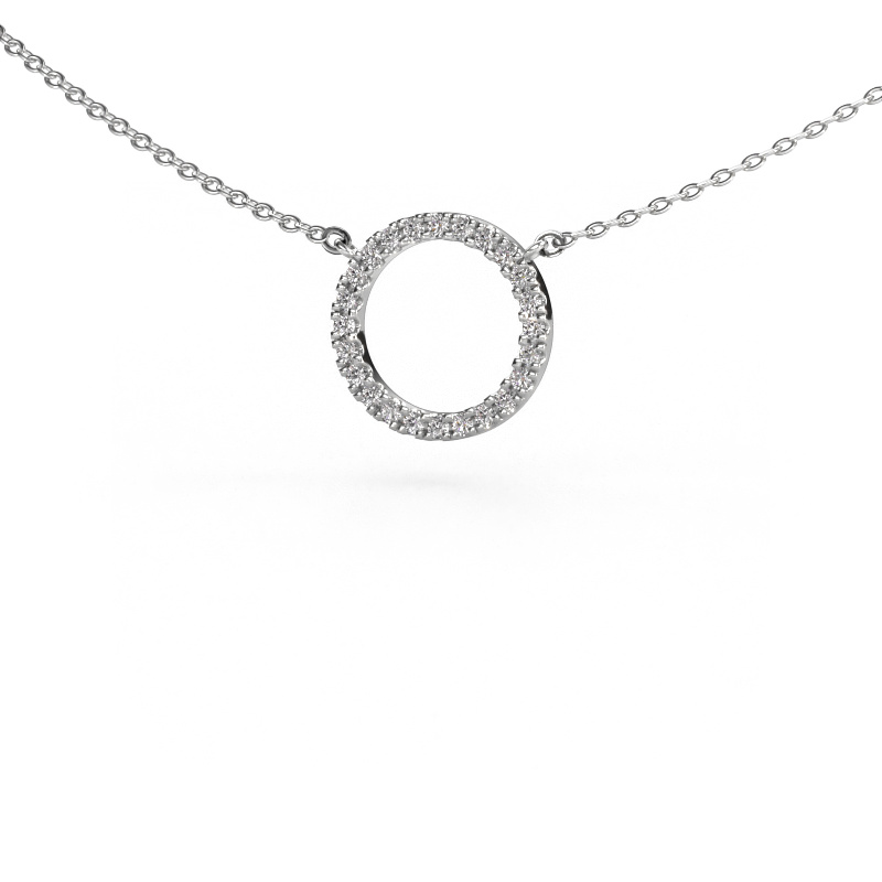 Image of Pendant Circle 585 white gold Lab grown diamond 0.18 crt