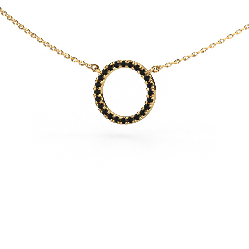 Image de Pendentif Circle 585 or jaune Diamant noir 0.216 crt