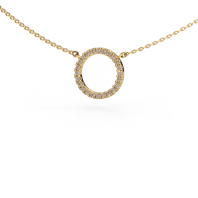 Bild von Anhänger Circle 585 Gold Braun Diamant 0.18 crt