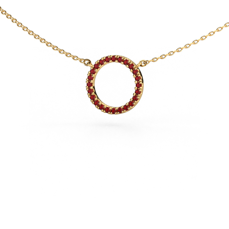 Image of Pendant Circle 585 gold Ruby 1.2 mm
