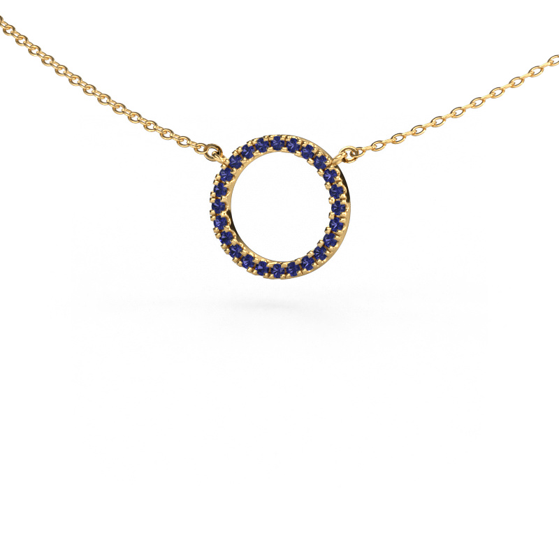 Image of Pendant Circle 585 gold Sapphire 1.2 mm