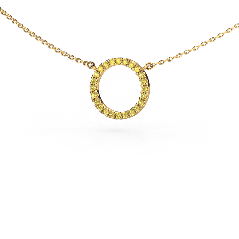 Image of Pendant Circle 585 gold Yellow sapphire 1.2 mm