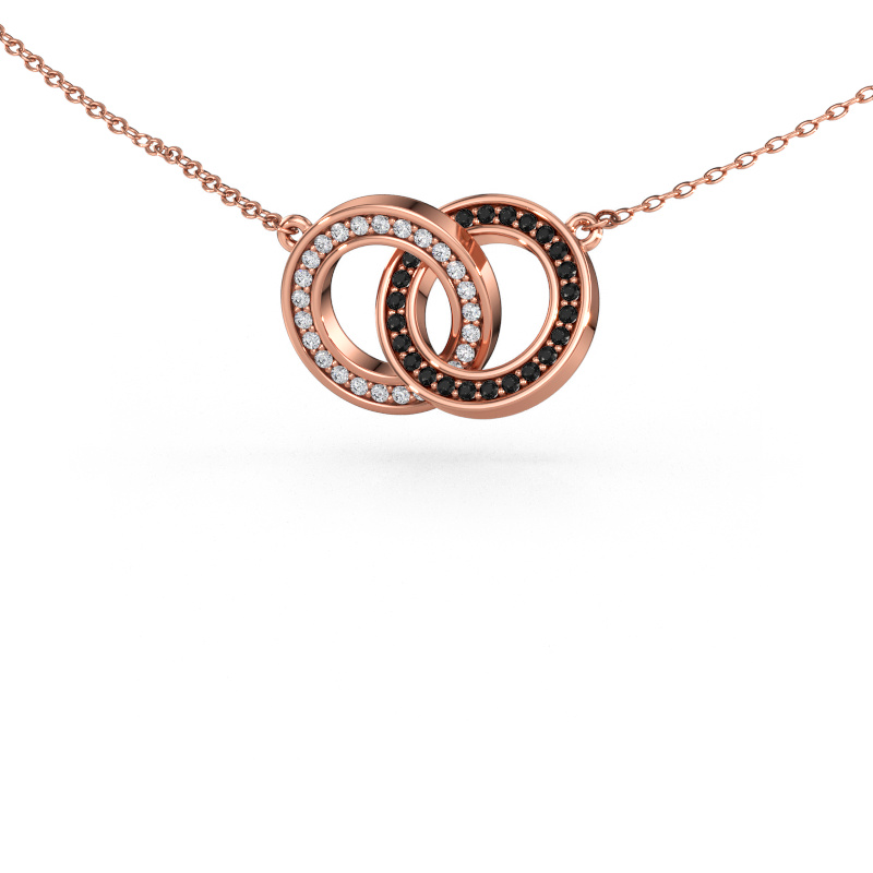 Immagine di Collana Circles 2 585 oro rosa Diamante nero 0.275 crt