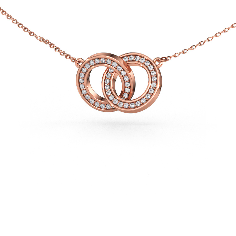 Immagine di Collana Circles 2 585 oro rosa Diamante 0.25 crt