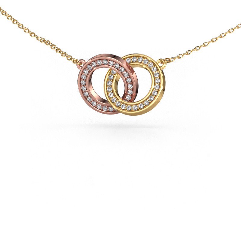 Bild von Halskette Circles 2 585 Roségold Zirkonia 1 mm