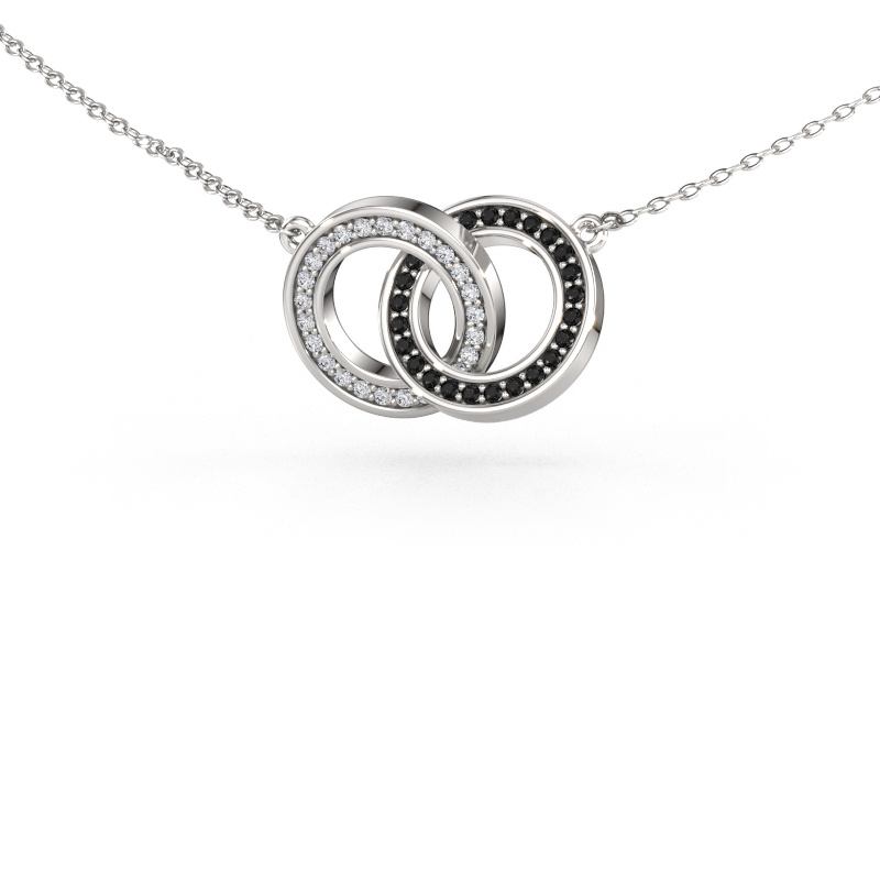 Bild av Halsband Circles 2 585 vitt guld Svart diamant 0.275 crt