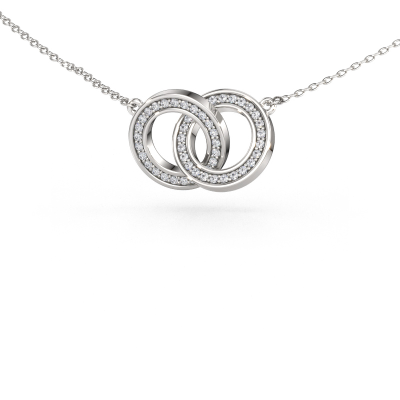 Immagine di Collana Circles 2 585 oro bianco Zirconia cubica 1 mm