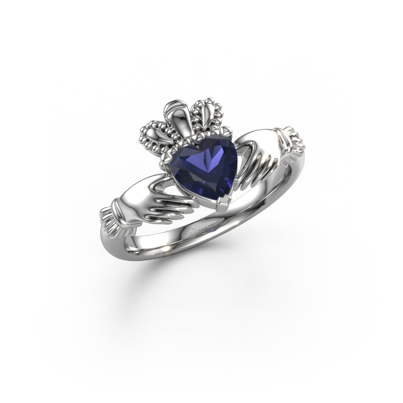 Bild von Ring Claddagh 2 950 Platin Saphir 6 mm