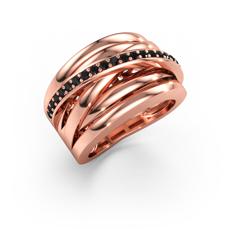 Bild av Ring Clair 1 585 roséguld Svart diamant 0.378 crt