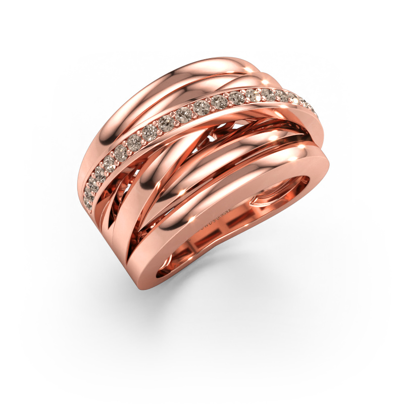 Immagine di Anello Clair 1 585 oro rosa Diamante marrone 0.315 crt