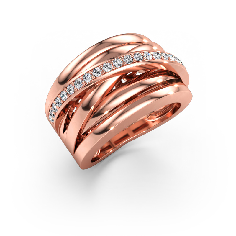 Immagine di Anello Clair 1 585 oro rosa Zirconia cubica 1.5 mm