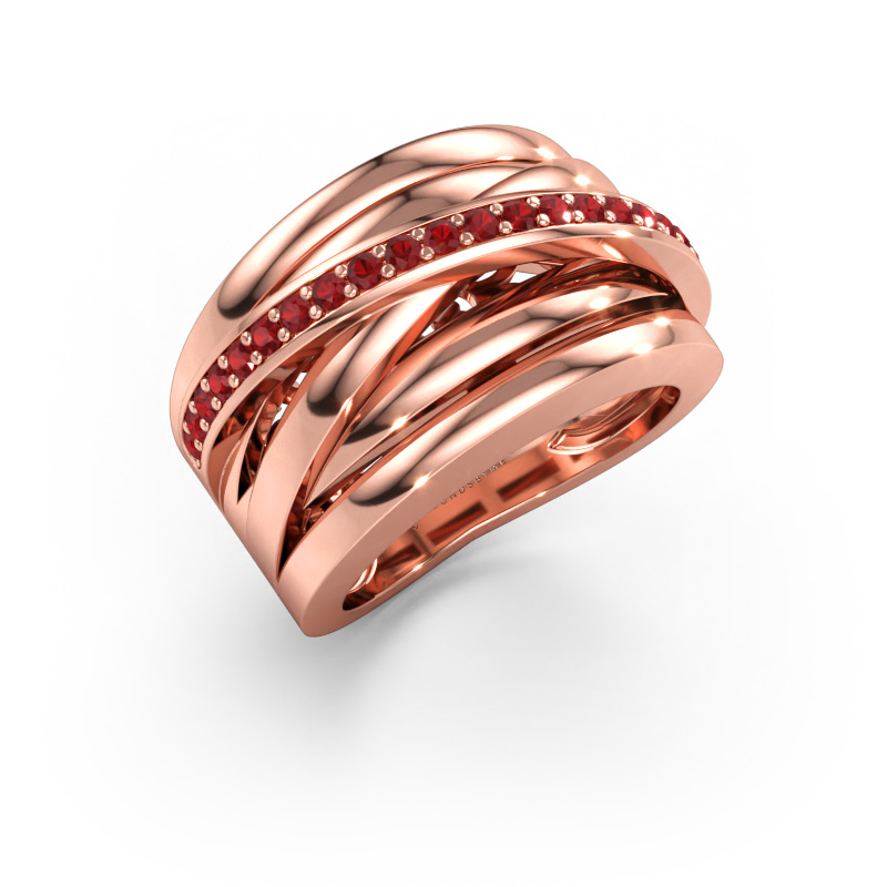Immagine di Anello Clair 1 585 oro rosa Rubino 1.5 mm