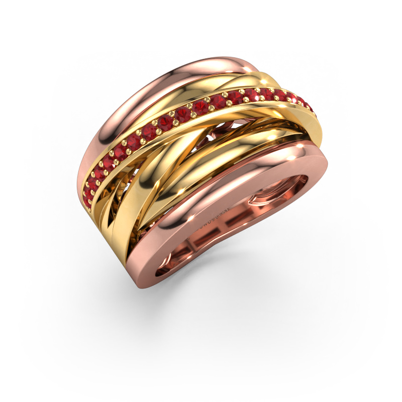 Image of Ring Clair 1 585 rose gold Ruby 1.5 mm