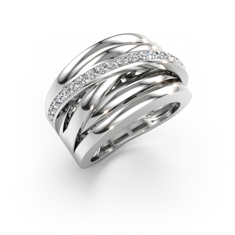 Immagine di Anello Clair 1 585 oro bianco Zirconia cubica 1.5 mm