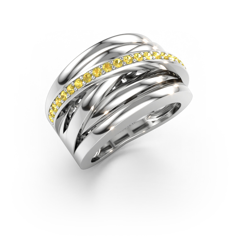 Bild av Ring Clair 1 585 vitt guld Gul safir 1.5 mm