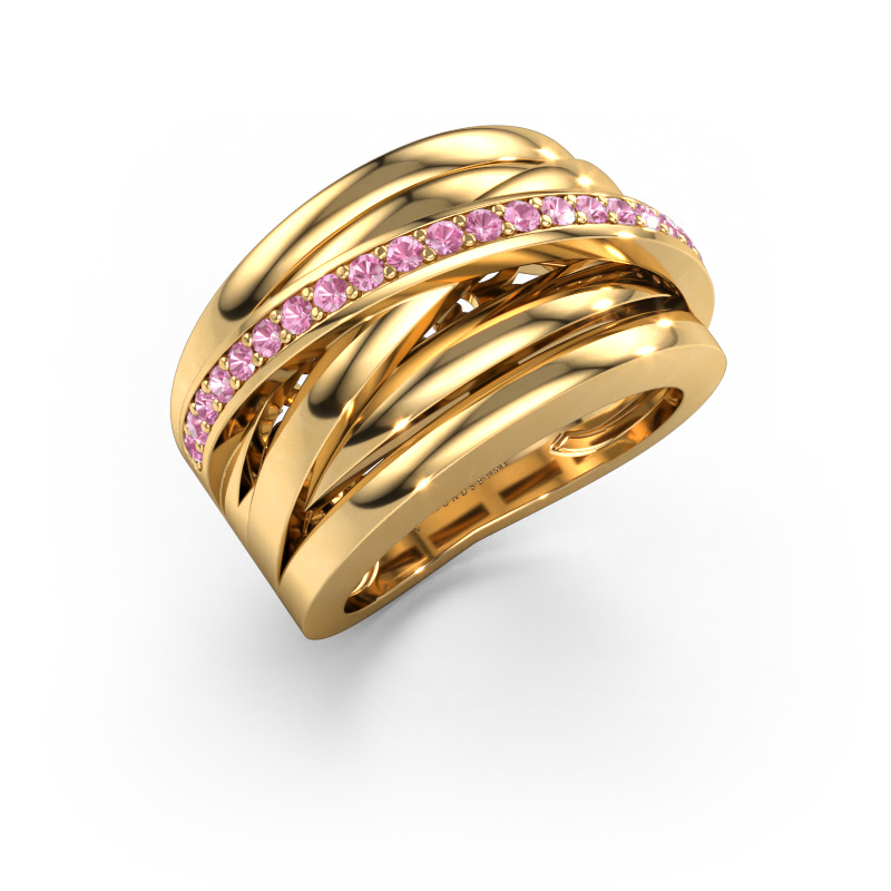 Image of Ring Clair 1 585 gold Pink sapphire 1.5 mm