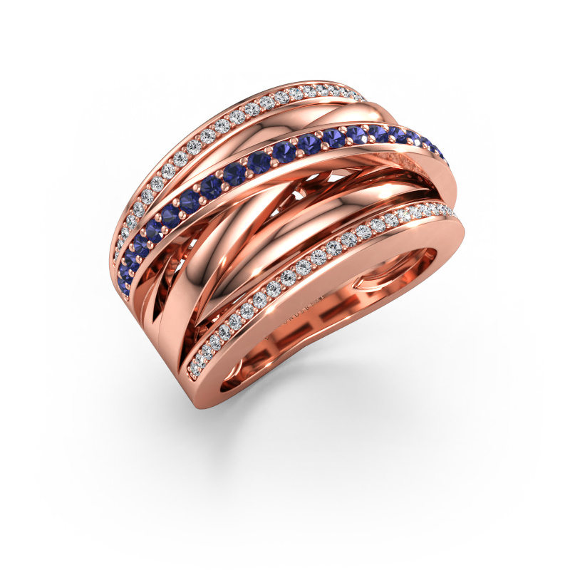 Immagine di Anello Clair 2 585 oro rosa Zaffiro 1.5 mm