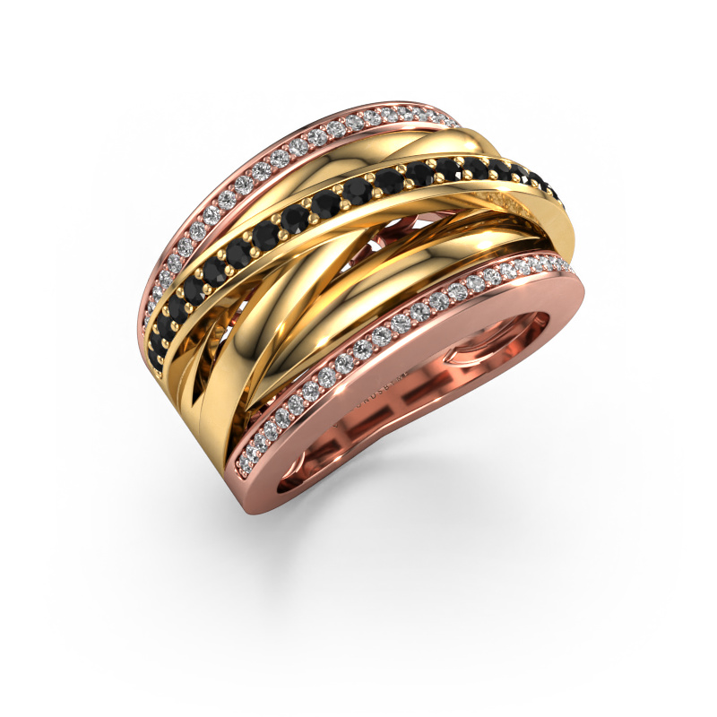 Image of Ring Clair 2 585 rose gold Black diamond 0.628 crt