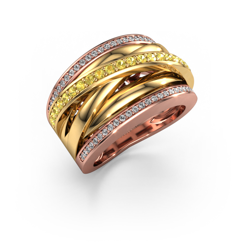 Bild von Ring Clair 2 585 Roségold Gelb Saphir 1.5 mm