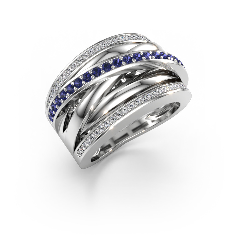 Immagine di Anello Clair 2 585 oro bianco Zaffiro 1.5 mm