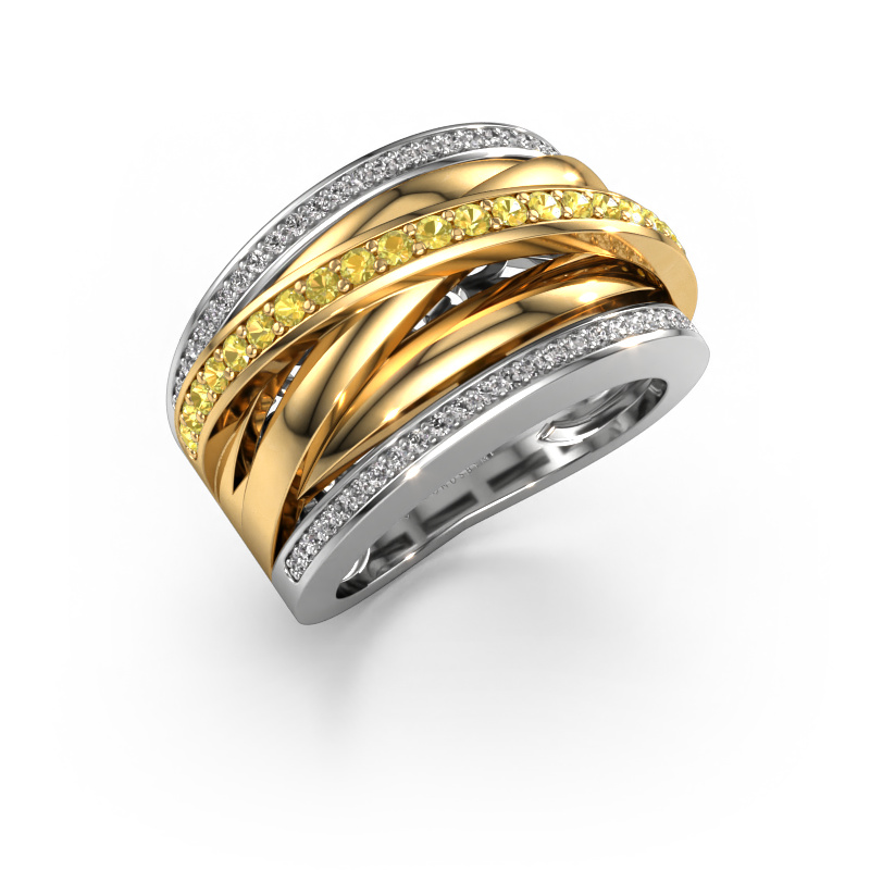 Bild von Ring Clair 2 585 Weißgold Gelb Saphir 1.5 mm