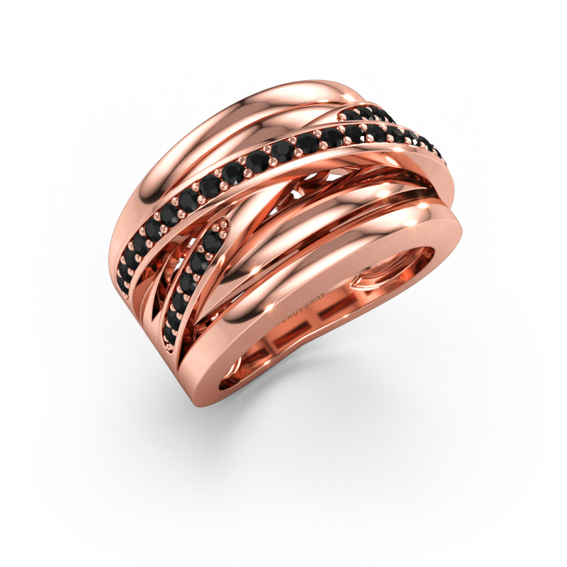Immagine di Anello Clair 3 585 oro rosa Diamante nero 0.594 crt