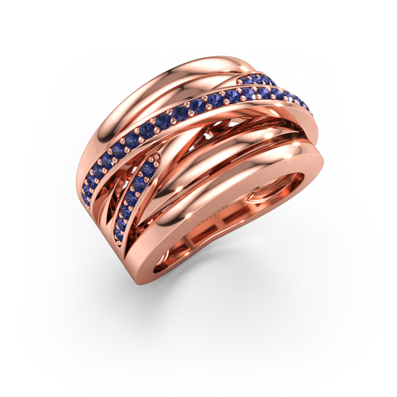 Immagine di Anello Clair 3 585 oro rosa Zaffiro 1.5 mm