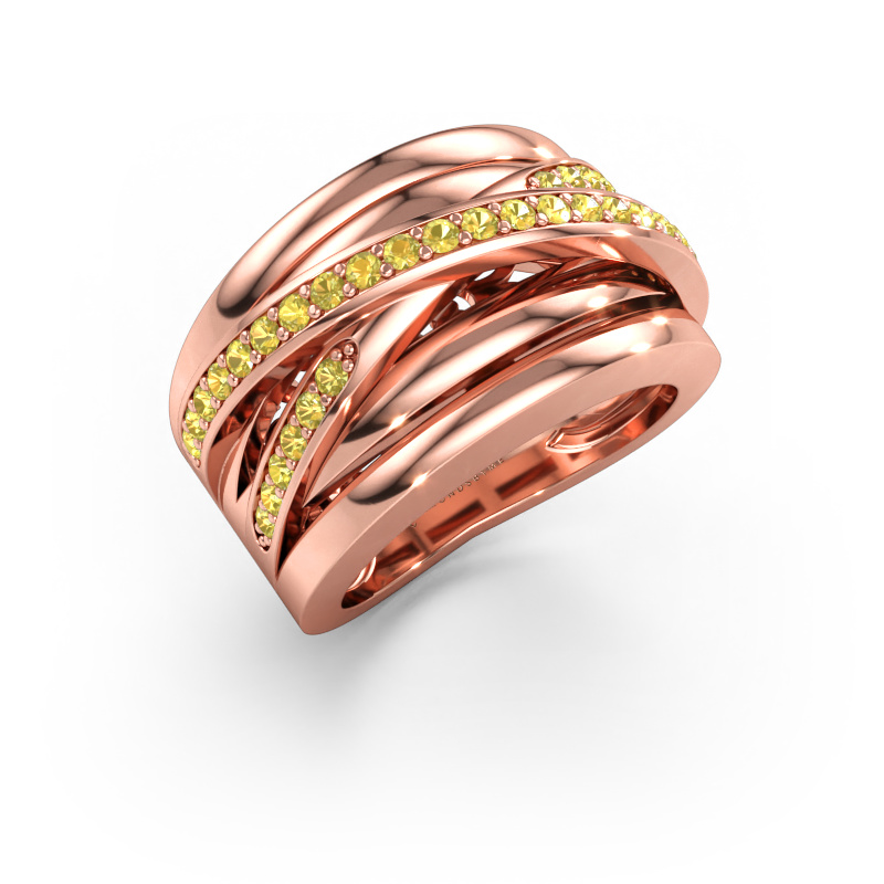 Immagine di Anello Clair 3 585 oro rosa Zaffiro giallo 1.5 mm