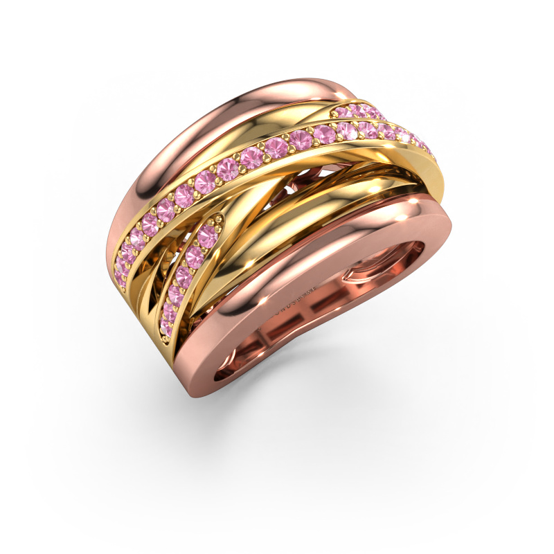 Image of Ring Clair 3 585 rose gold Pink sapphire 1.5 mm