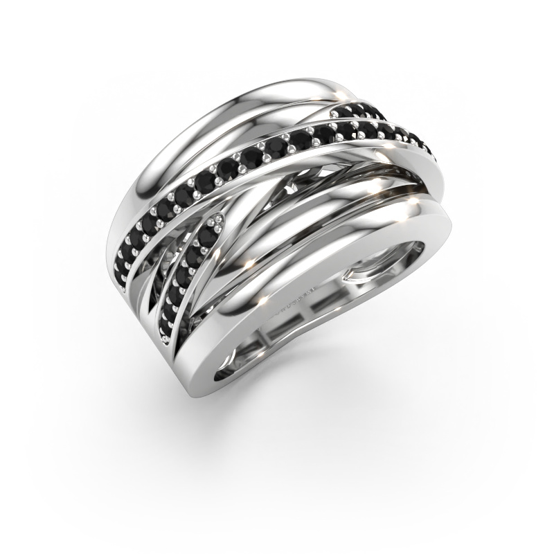 Immagine di Anello Clair 3 585 oro bianco Diamante nero 0.594 crt