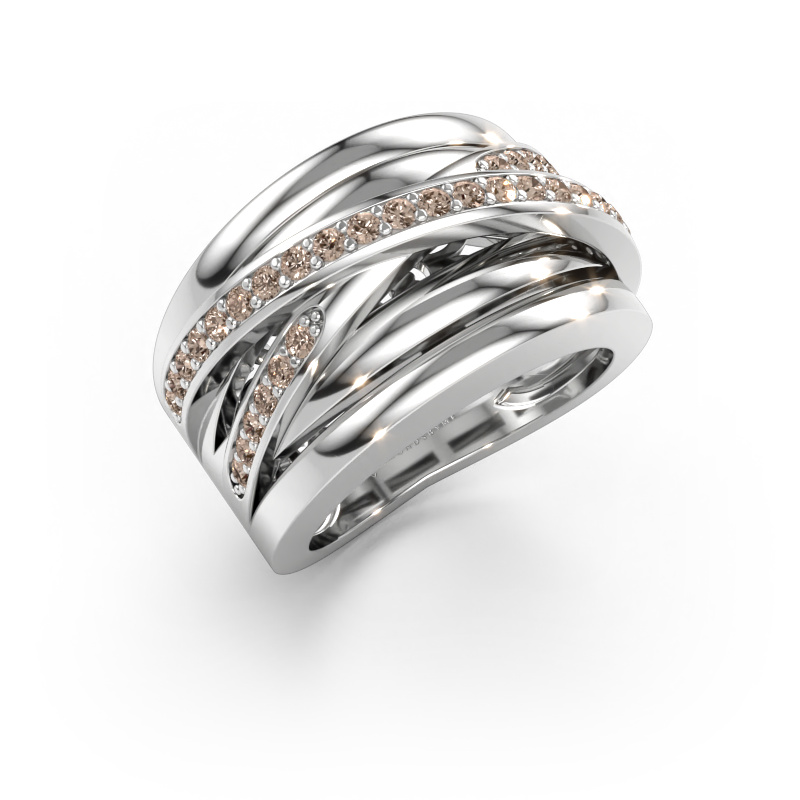 Immagine di Anello Clair 3 585 oro bianco Diamante marrone 0.495 crt