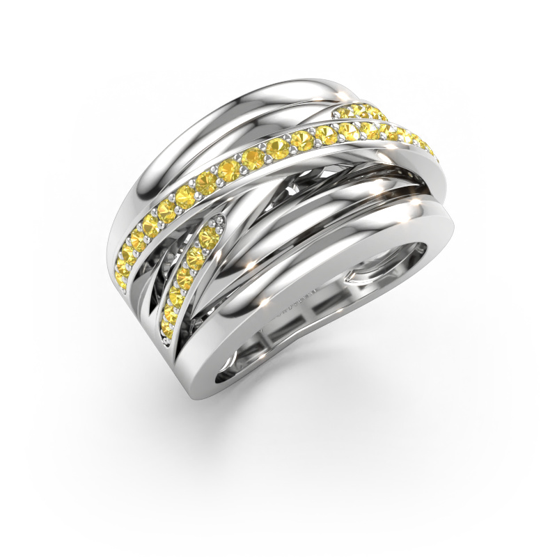 Bild av Ring Clair 3 585 vitt guld Gul safir 1.5 mm