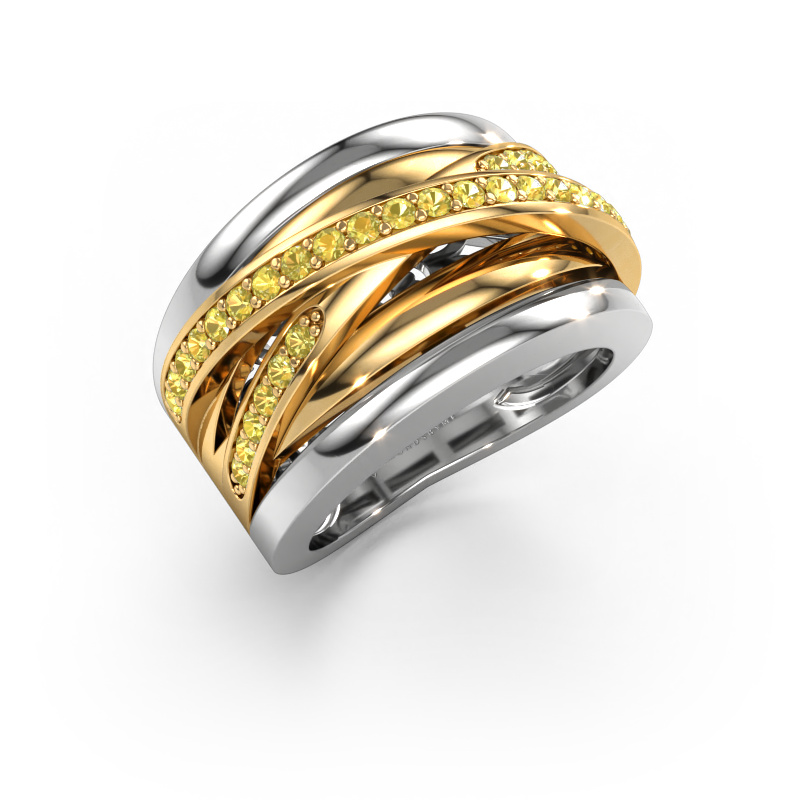 Image of Ring Clair 3 585 white gold Yellow sapphire 1.5 mm