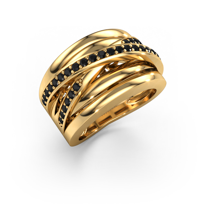 Image of Ring Clair 3 585 gold Black diamond 0.594 crt