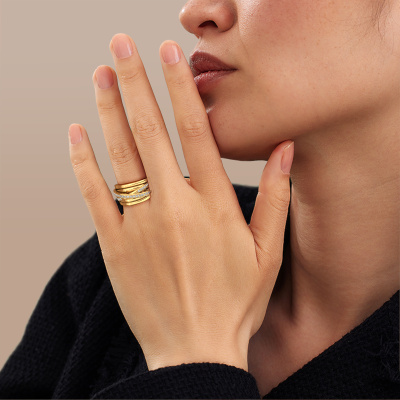 Bague Or Jaune 333 Avec Pierre Synthétique Crème, Taille 55 (17,5 Mm), Dames, Occasion