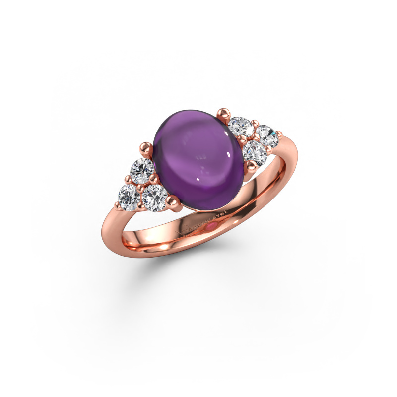 Immagine di Anello Clarice 585 oro rosa Ametista 10x8 mm