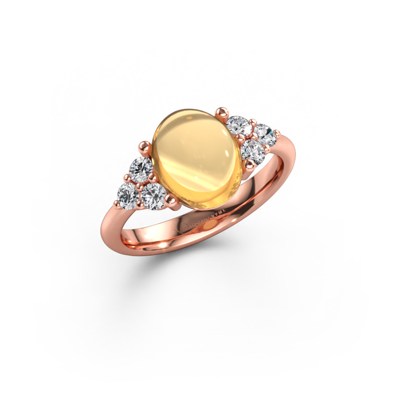 Immagine di Anello Clarice 585 oro rosa Citrino 10x8 mm