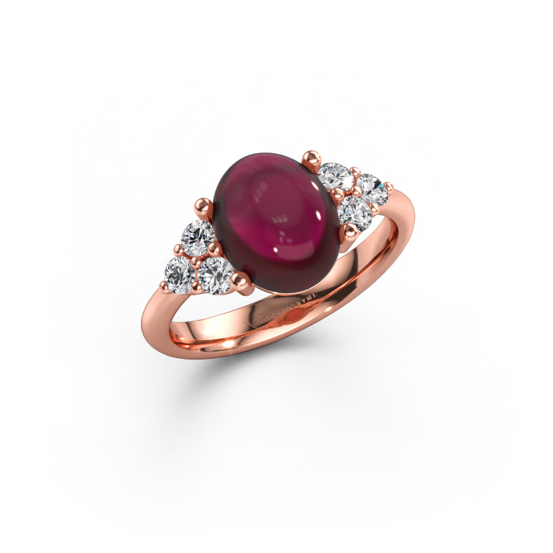 Immagine di Anello Clarice 585 oro rosa Granato 10x8 mm