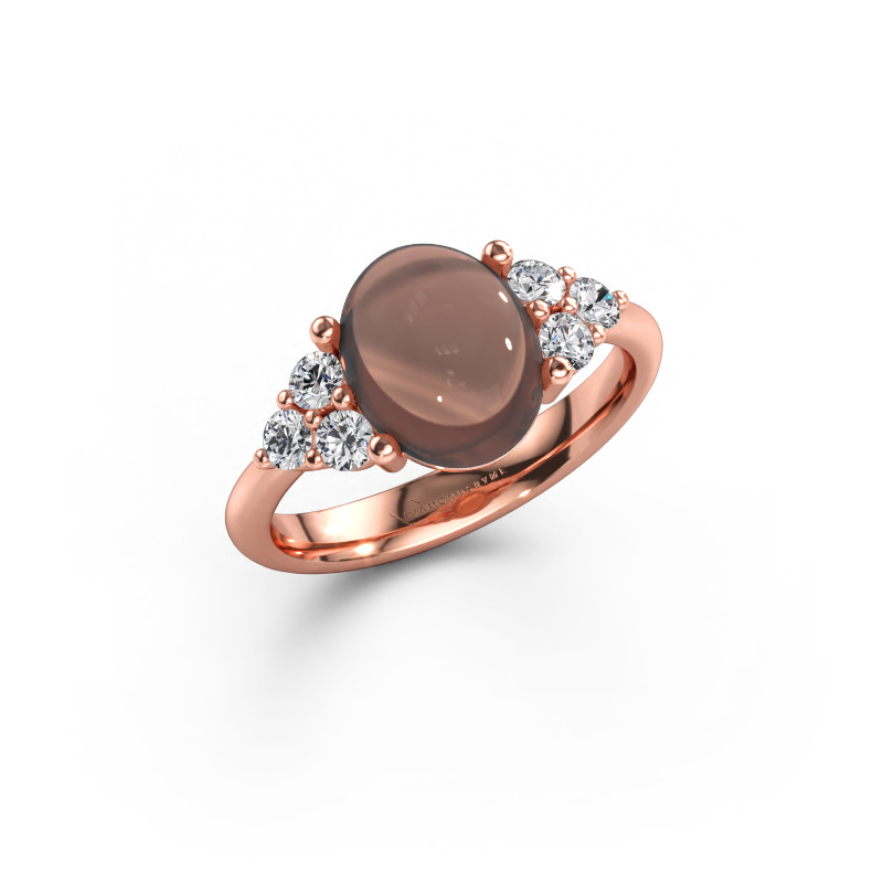 Bild av Ring Clarice 585 roséguld Rökkvarts 10x8 mm