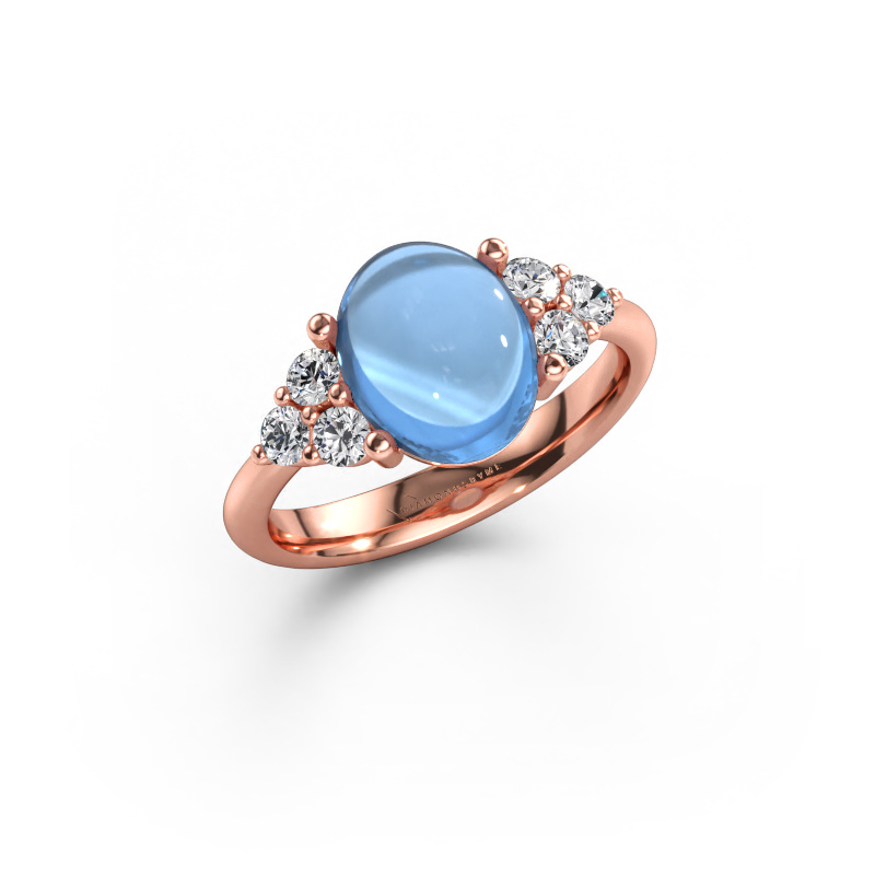Bild av Ring Clarice 585 roséguld Blå topas 10x8 mm