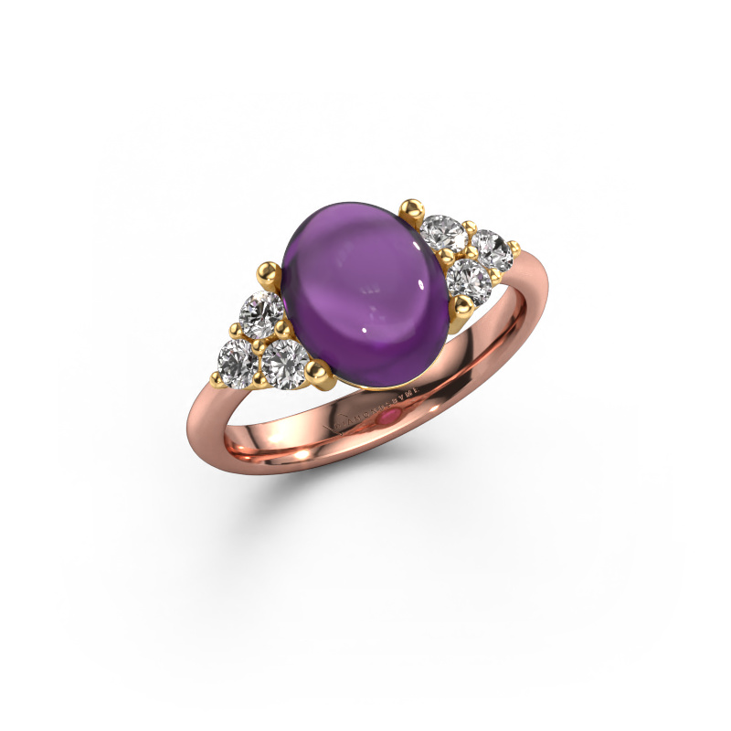 Image of Ring Clarice 585 rose gold Amethyst 10x8 mm