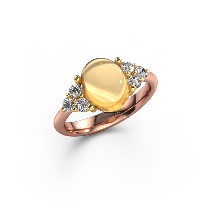Bild von Ring Clarice 585 Roségold Citrin 10x8 mm