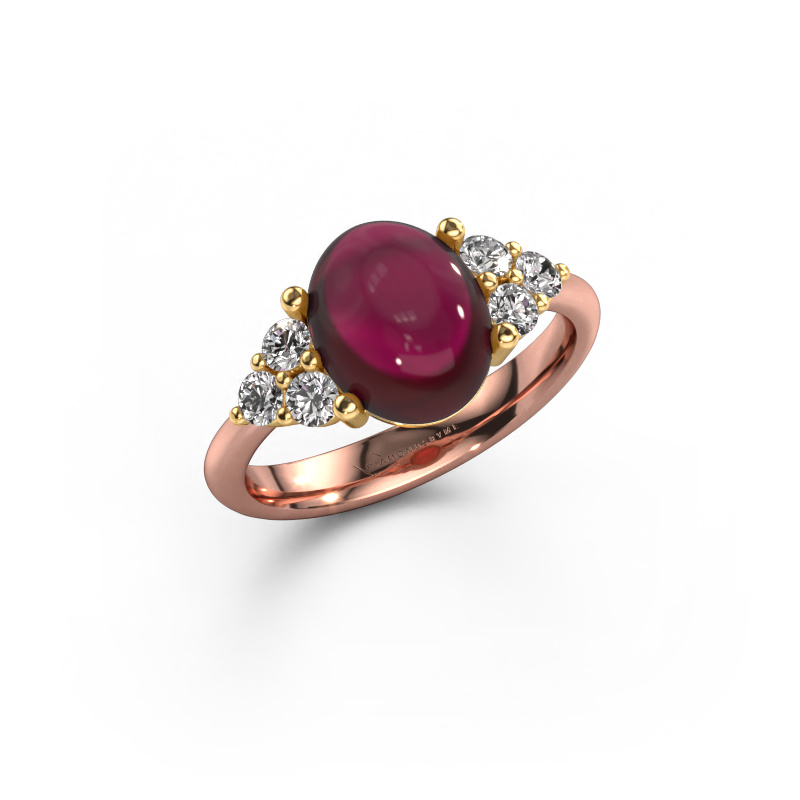 Bild von Ring Clarice 585 Roségold Granat 10x8 mm